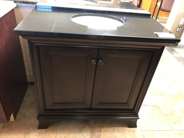 36" Brown Vanity with Black Granite Top - ON SALE 750221