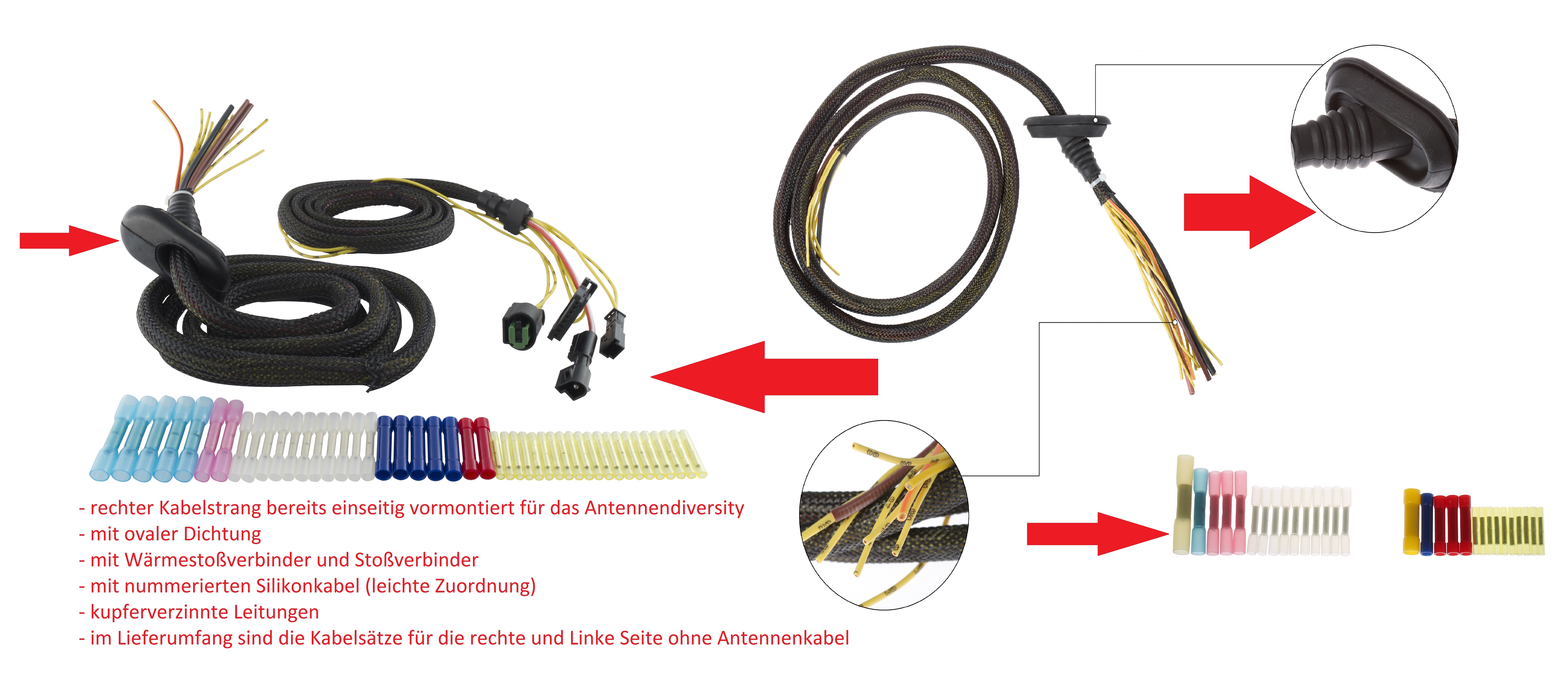 SenCom Kabelbaum Reparatursatz BMW E61 Heckklappe links+ rechts