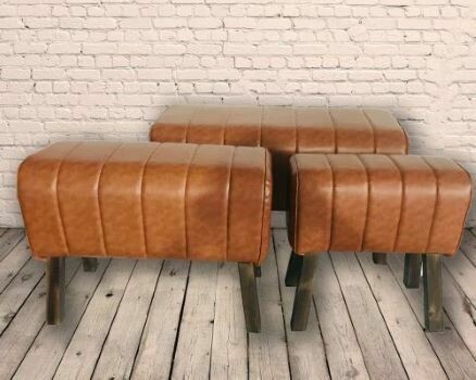 Set Of 3 Rolled Natural Faux Gym Leather Pommel Horses Set Of 3 Rolled Natural Faux Gym Leather Pommel Horses