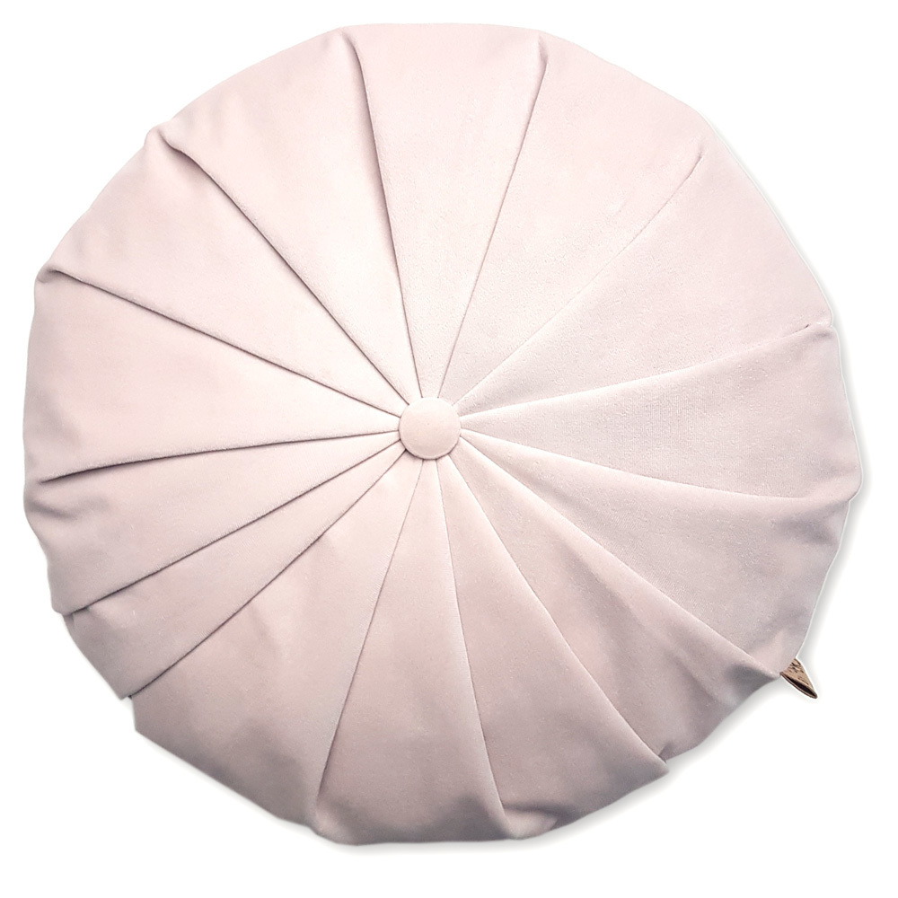 Rund velour pude - Rosa 4201