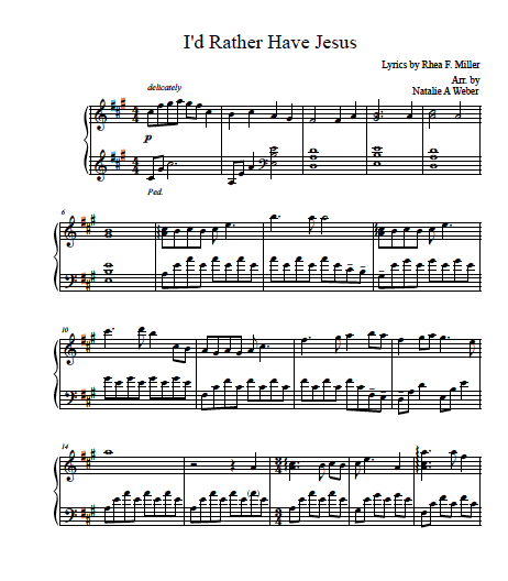 I'd Rather Have Jesus Piano Sheet Music - Piano Sheet Music - Store ...