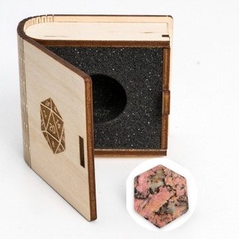 Gemstone Collectors Dice - Rhodonite with Black Line - D20 W20 BF08674