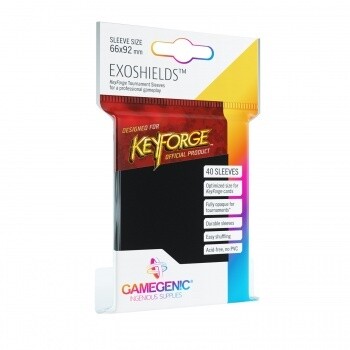 Gamegenic KeyForge Exoshields Tournament Sleeves - Black (40 Sleeves) Gamegenic KeyForge Exoshields Tournament Sleeves - Black (40 Sleeves)