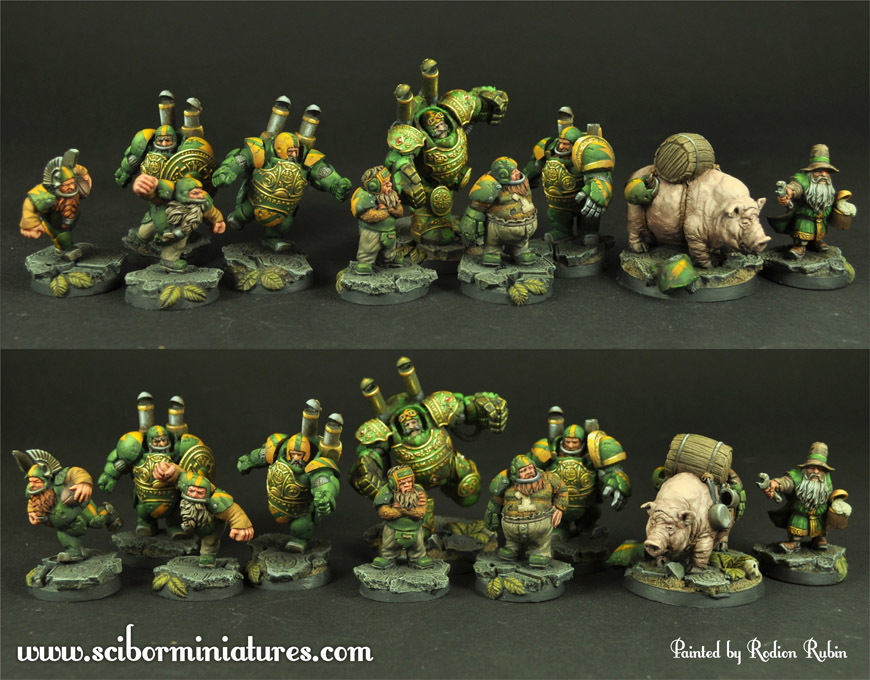 Dwarves Football Team 10 minis - Scibor Miniatures 09000128FF0014