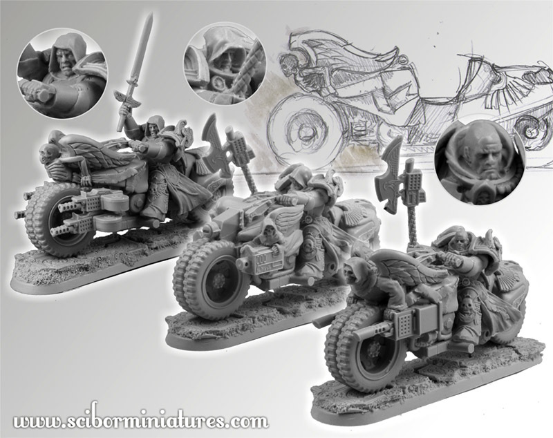 SF Knights Motorcycles set - Scibor Miniatures