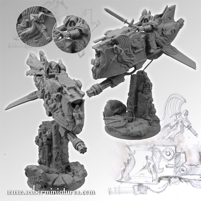 SF Knight on Jet Bike - Scibor Miniatures