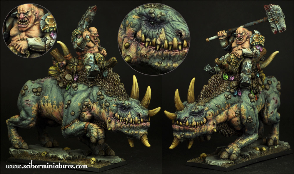 Ogre War Rhino Rider - Scibor Miniatures 090001OGRH0006