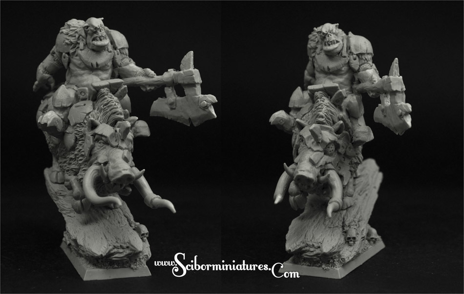 Orc Chief on War Boar - Scibor Miniatures