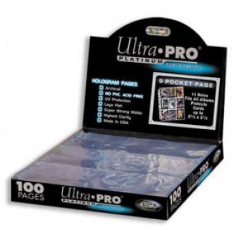 UP Ultra Pro - Platinum 9-Pocket Pages (11 Hole) Display (100 Pages) 074427834234