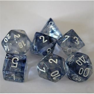 Nebula Black-White Dice Set - 7-Die Set (7) - Chessex CHX27408