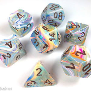 Festive Vibrant w/brown - 7-Die Set (7) - Chessex CHX27441