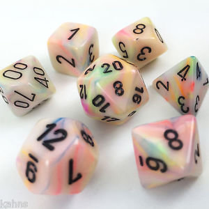 Festive Polyhedral Circus/black - 7-Die Set (7) - Chessex CHX27442