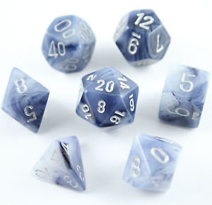 Phantom Polyhedral Black/silver - 7-Die Set (7) - Chessex CHX27488