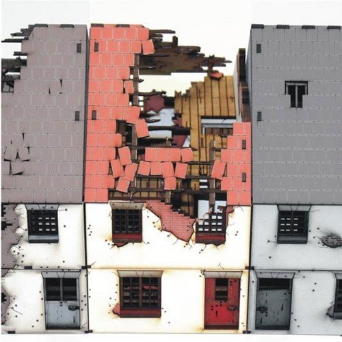 Pre-painted Damaged Mid Terrace House 1 - World at War - 4Ground Pre-painted Damaged Mid Terrace House 1 - World at War - 4Ground
