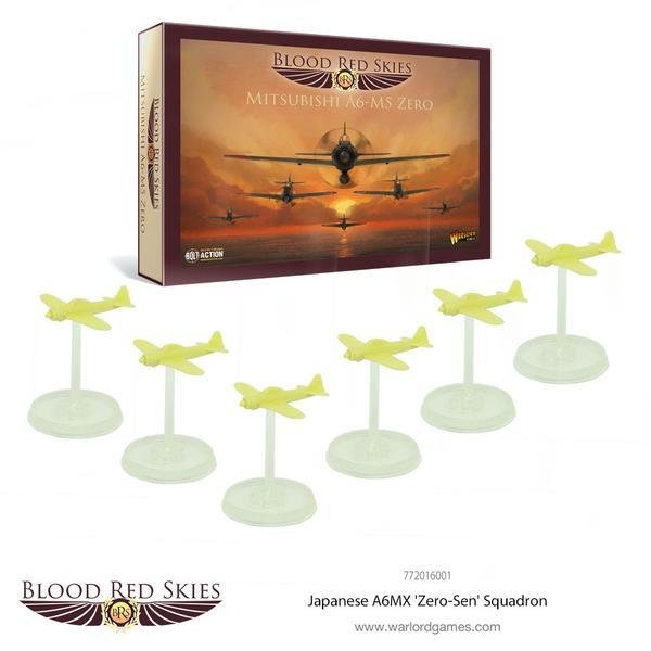 Japanese A6MX 'Zero-Sen' 6 Plane Squadron - Blood Red Skies - Warlord Games Japanese A6MX 'Zero-Sen' 6 Plane Squadron - Blood Red Skies - Warlord Games
