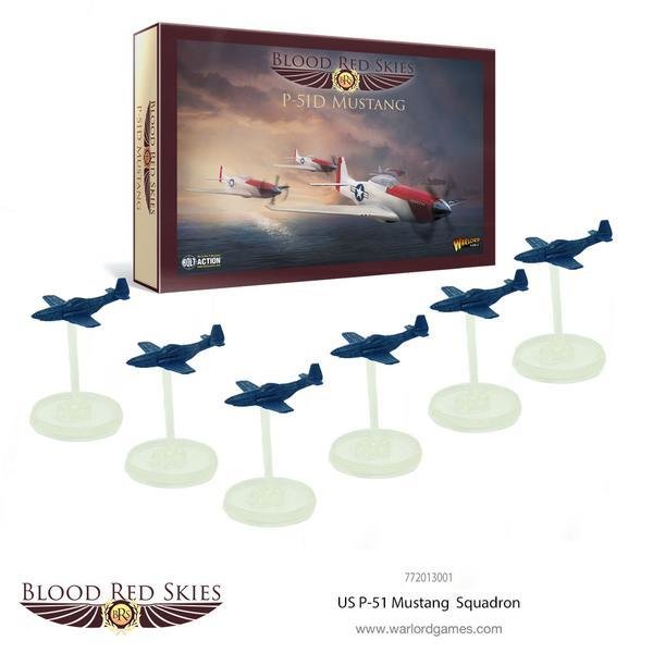 US P-51 Mustang 6 Plane Squadron - Blood Red Skies - Warlord Games US P-51 Mustang 6 Plane Squadron - Blood Red Skies - Warlord Games