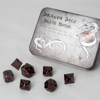 Metal Dice Set - Black Nickel (7 Dice) - Metallwürfel - Blackfire Metal Dice Set - Black Nickel (7 Dice) - Metallwürfel - Blackfire
