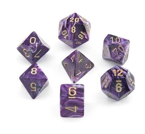 Vortex Purple w/gold - 7-Die Set (7) - Chessex CHX27437