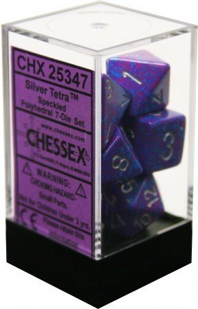 Silver Tetra - Speckled Polyhedral 7-Die Set (7) - Chessex CHX25347