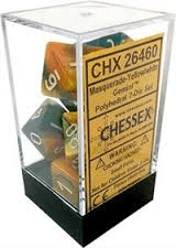 Gemini - Masquerade-Yellow/white - Opaque Polyhedral 7-Die Set (7) - Chessex Gemini - Masquerade-Yellow/white - Opaque Polyhedral 7-Die Set (7) - Chessex