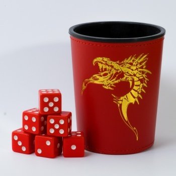 Dice Cup - Red /w Dragon Emblem - Würfelbecher Dice Cup - Red /w Dragon Emblem - Würfelbecher