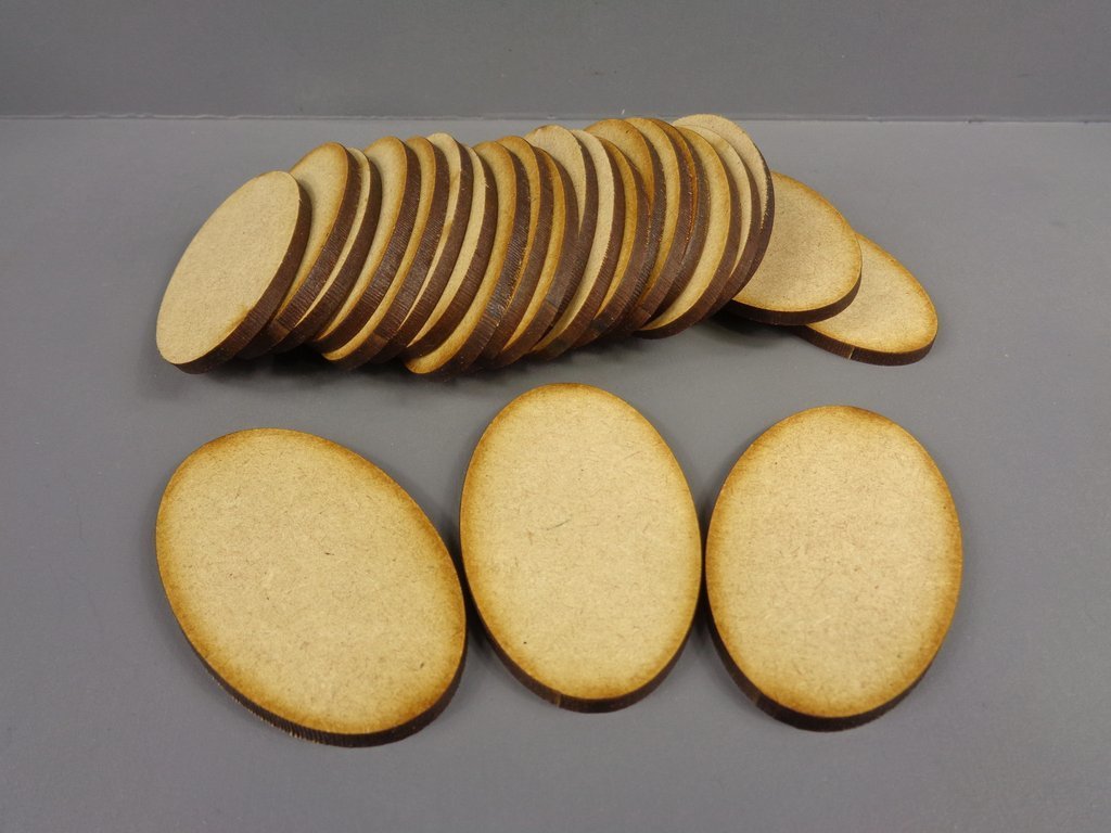 60mm x 35mm Oval Bases (25) - MDF BR60Oval