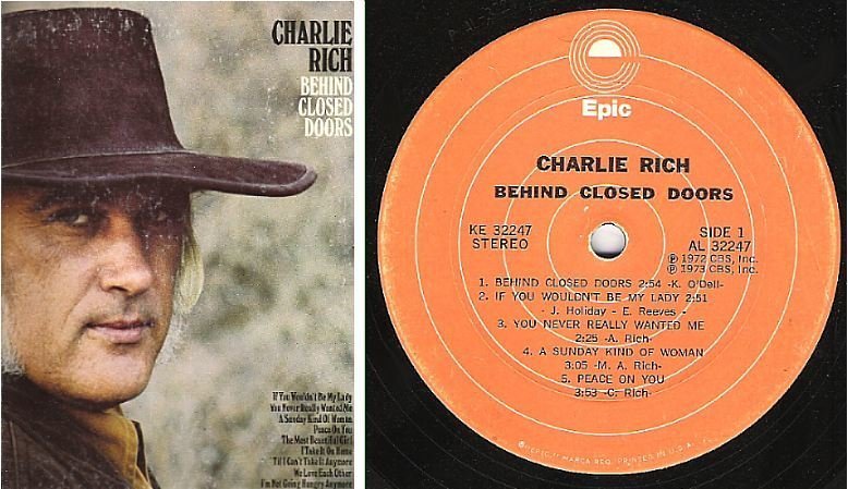Rich Charlie Behind Closed Doors 1973 Epic Ke 32247 Album