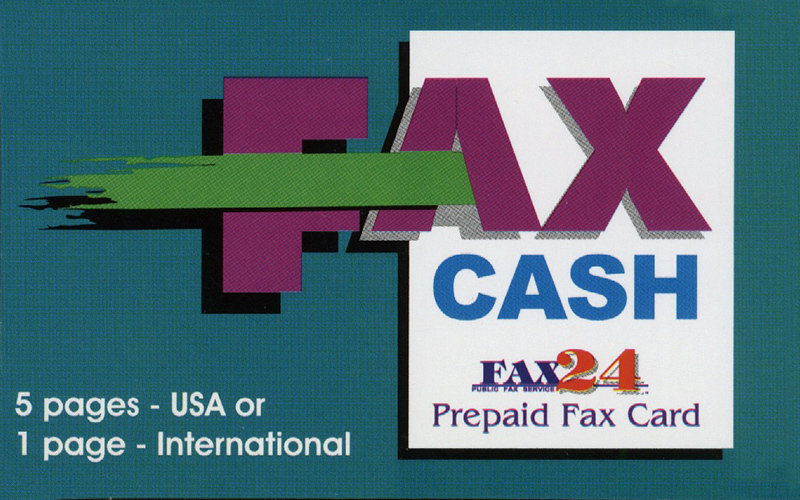 5 pages USA or 1 International Fax Cash Card 5 pages USA or 1 International Fax Cash Card