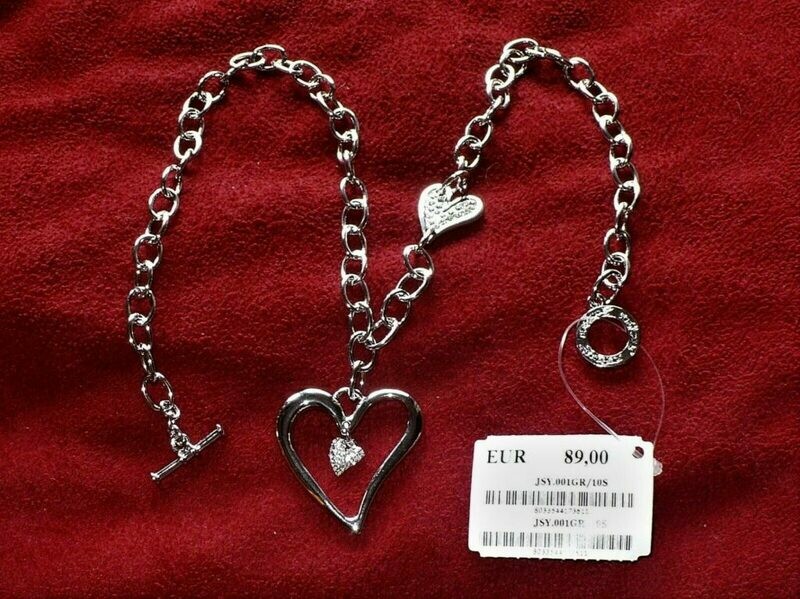 COLLANA DONNA SWEET YEARS ACCIAIO-PENDENTI CUORE GRANDE E BRILLANTINI COLLANA DONNA SWEET YEARS ACCIAIO-PENDENTI CUORE GRANDE E BRILLANTINI