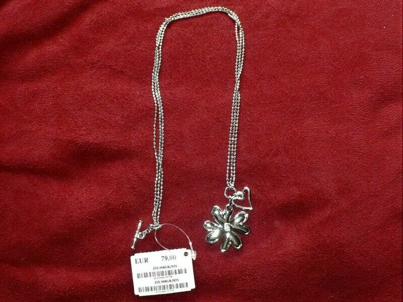 COLLANA DONNA SWEET YEARS ACCIAIO-PENDENTI CUORICINI E FIORE COLLANA DONNA SWEET YEARS ACCIAIO-PENDENTI CUORICINI E FIORE