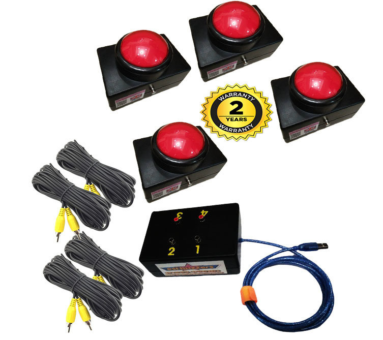 4 Player Buzzer Game System (RED)