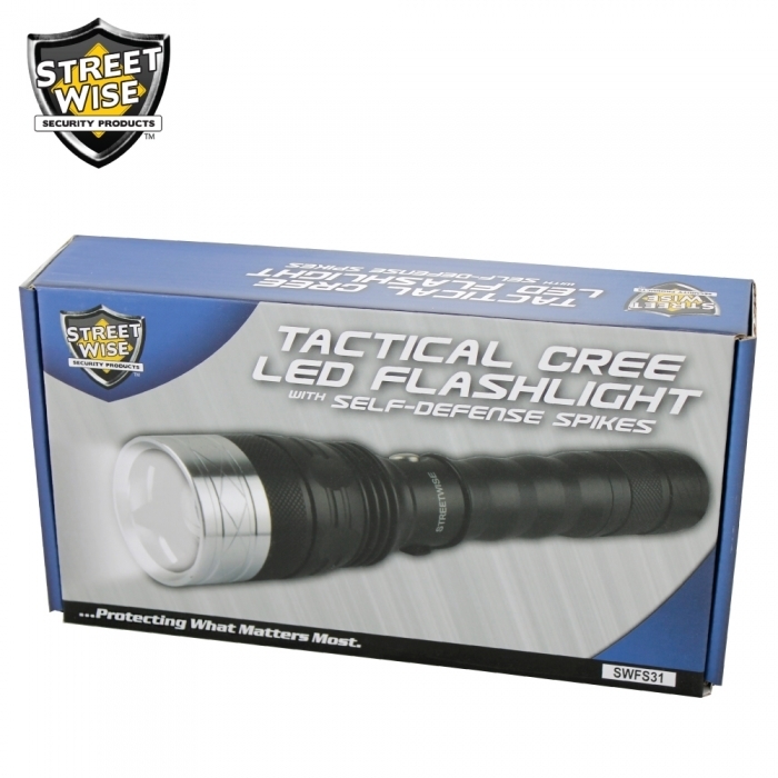 Cree LED Flashlight w/ Self Defense Spikes