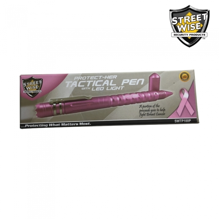 Tactical Pen w/ Light & DNA Collector - Pink