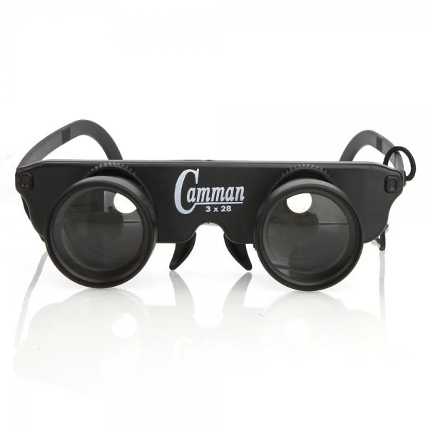 3x28mm Binocular Fishing Glasses Style Transparent Lens 60m/1000m View Black BC89005712TM
