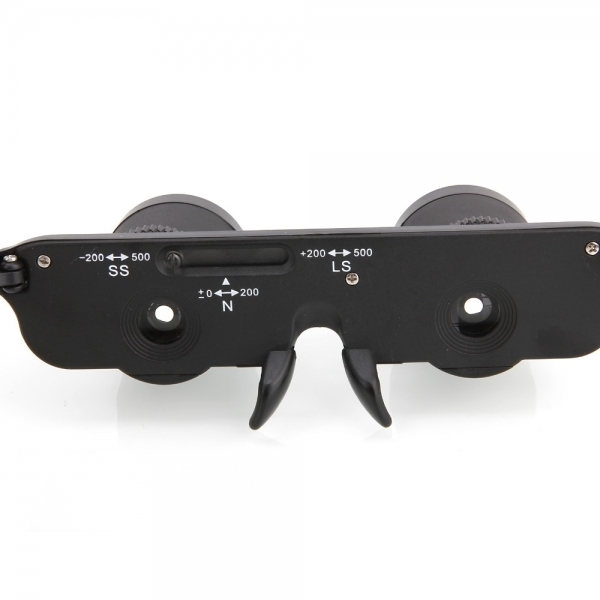 3x28mm Binocular Fishing Glasses Style Transparent Lens 60m/1000m View Black