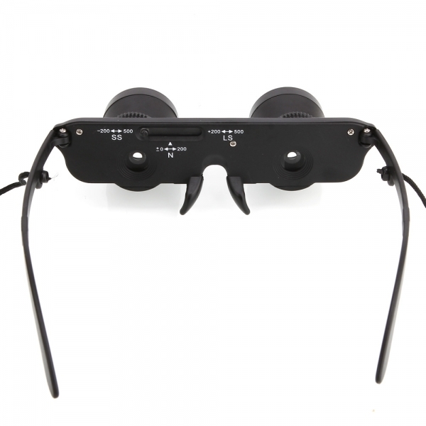 3x28mm Binocular Fishing Glasses Style Transparent Lens 60m/1000m View Black
