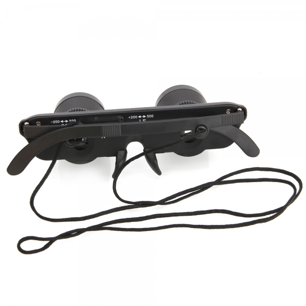 3x28mm Binocular Fishing Glasses Style Transparent Lens 60m/1000m View Black