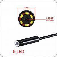 2In1 5M/16.4FT 9mm 6 LEDs Snake Endoscope Waterproof Borescope Micro USB Inspection Video Camera for Android & PC
