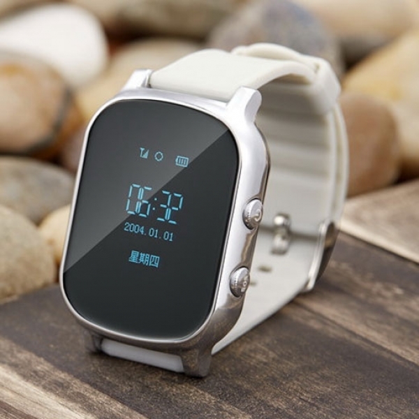Kid Safety GPS Tracker Smart Locating Watch Silver BC82029472TM