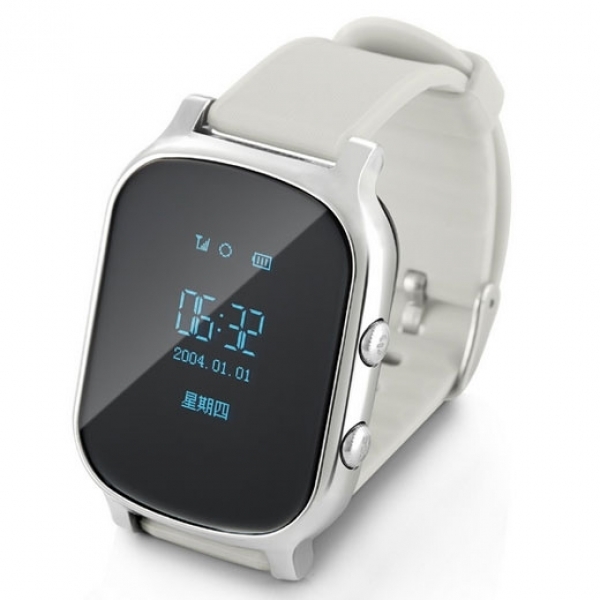 Kid Safety GPS Tracker Smart Locating Watch Silver