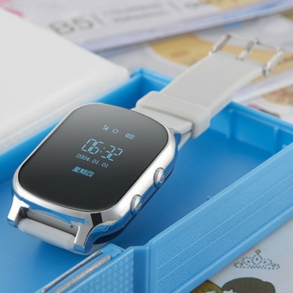 Kid Safety GPS Tracker Smart Locating Watch Silver