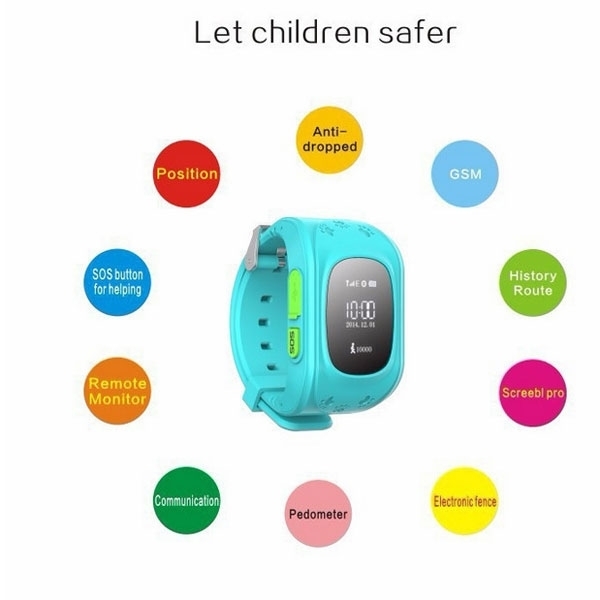 Q50 English Edition Children Kids GPS Tracker Watch with SOS Button Green