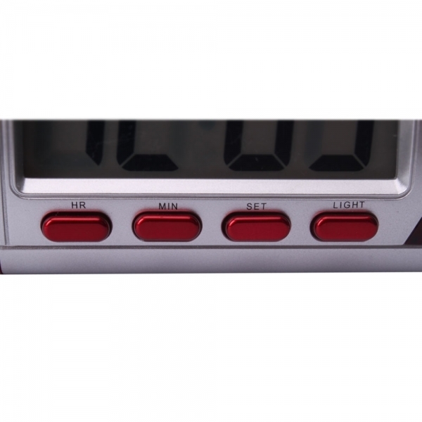 Digital Spy Alarm Clock with Hidden Camera + Motion Sensor Red