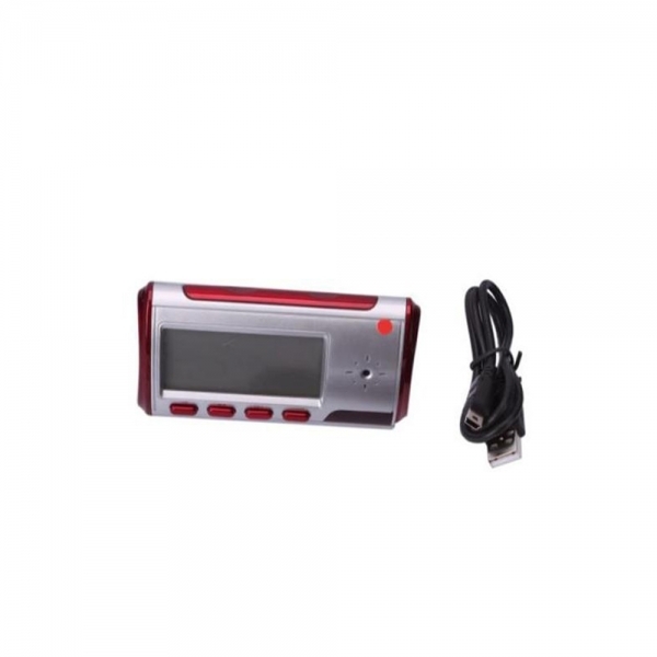 Digital Spy Alarm Clock with Hidden Camera + Motion Sensor Red