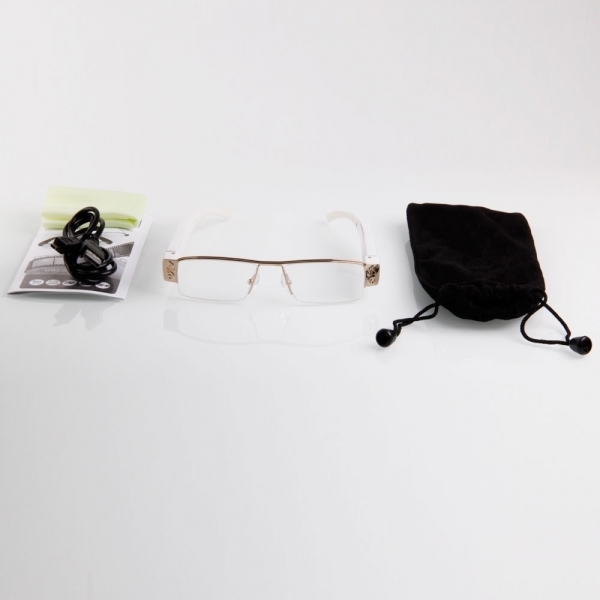 5MP Spy Camera DVR 720P HD Ultra-thin Glasses camera Hidden Eyewear White