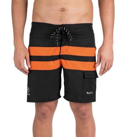 NEW-VAIKOBI PADDLE BOARD SHORTS- BLACK/ ORANGE 00200