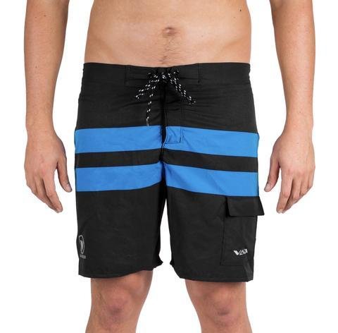 NEW-VAIKOBI PADDLE BOARD SHORTS- BLACK/ CYAN 00201