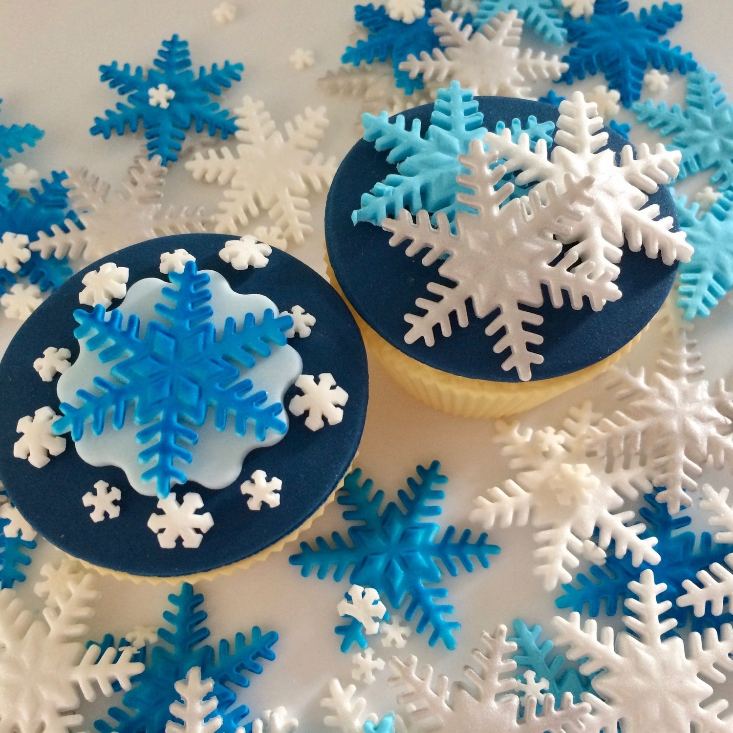 Frozen Snowflakes Edible Christmas Cake Decorations Ice