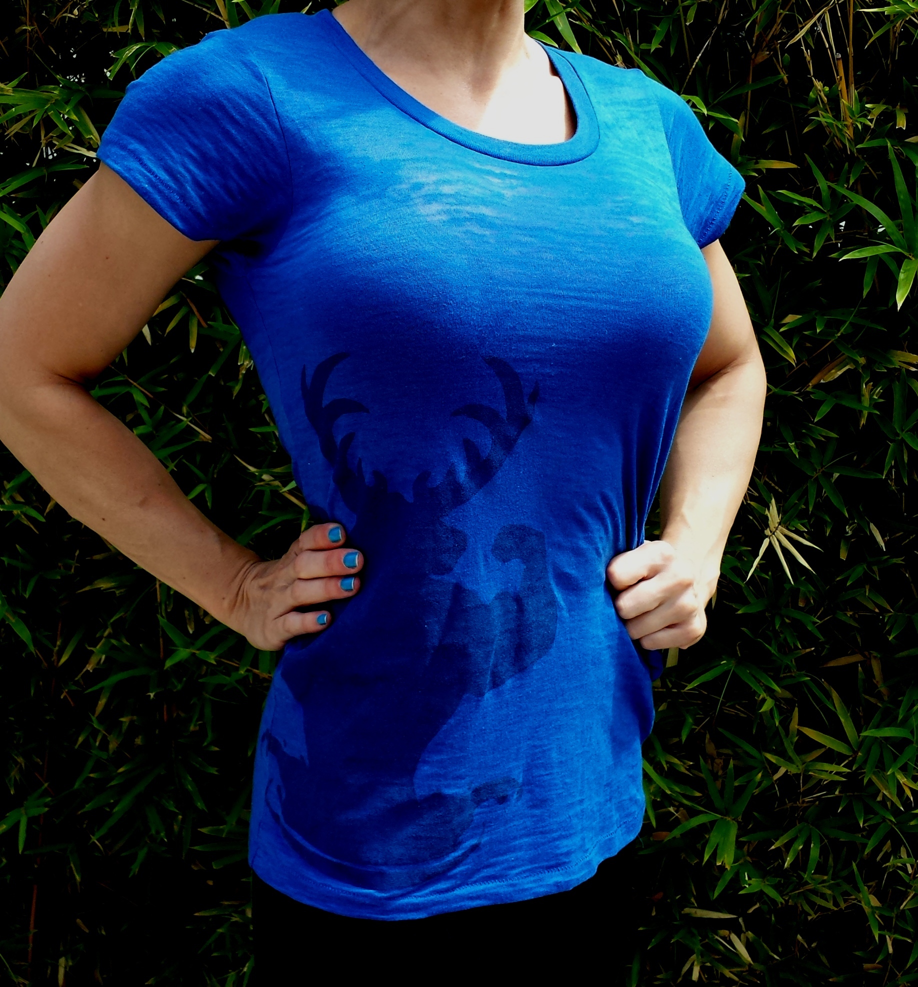Perfect Fit Burnout Crew T-Shirt - Klein Blue