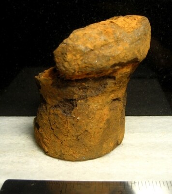JUST ADDED ON 11/6 - GETTYSBURG - SEMINARY RIDGE NEAR THE VIRGINIA MEMORIAL - ROSENSTEEL FAMILY - Very Large Fragment from the Base of the Nose Section of a Hotchkiss Artillery Shell JUST ADDED ON 11/6 - GETTYSBURG - SEMINARY RIDGE NEAR THE VIRGINIA MEMORIAL - ROSENSTEEL FAMILY - Very Large Fragment from the Base of the Nose Section of a Hotchkiss Artillery Shell